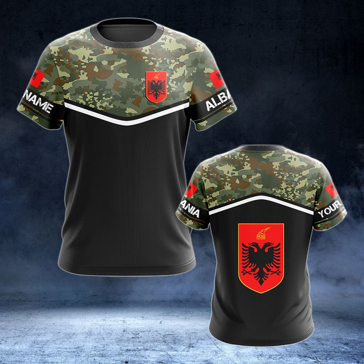 AIO Pride - Custom Name Albania Camo Unisex Adult Shirts