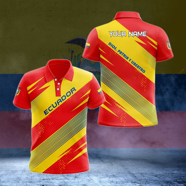 AIO Pride - Custom Name Ecuador Flag Unisex Adult Shirts