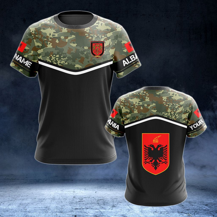 AIO Pride - Custom Name Albanian Army Camo Unisex Adult Shirts