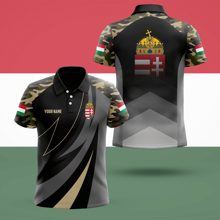 AIO Pride - Customize Sport Camouflage And Coat Of Arm Hungary Unisex Adult Shirts
