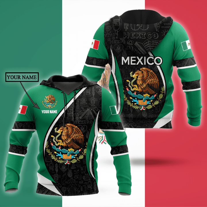AIO Pride - Customize Mexico 3D Green Unisex Adult Hoodies