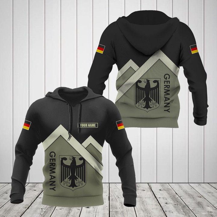 AIO Pride - Custom Name Germany Coat Of Arms Black Unisex Adult Shirts