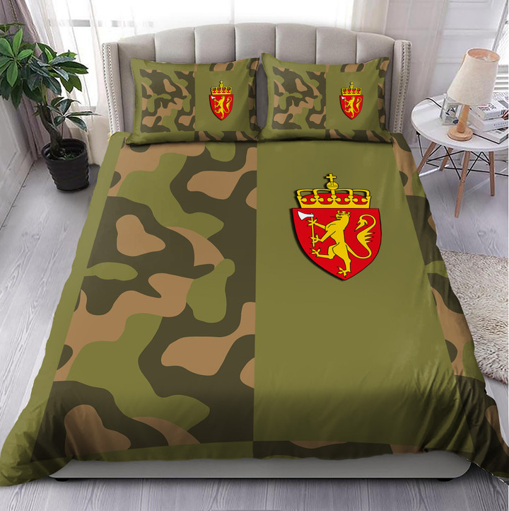 AIO Pride - Norway Coat Of Arms Half Camo Design Bedding Set