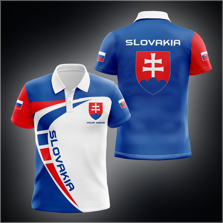 AIO Pride - Custom Name Slovakia Flag Sport Style Unisex Adult Shirts