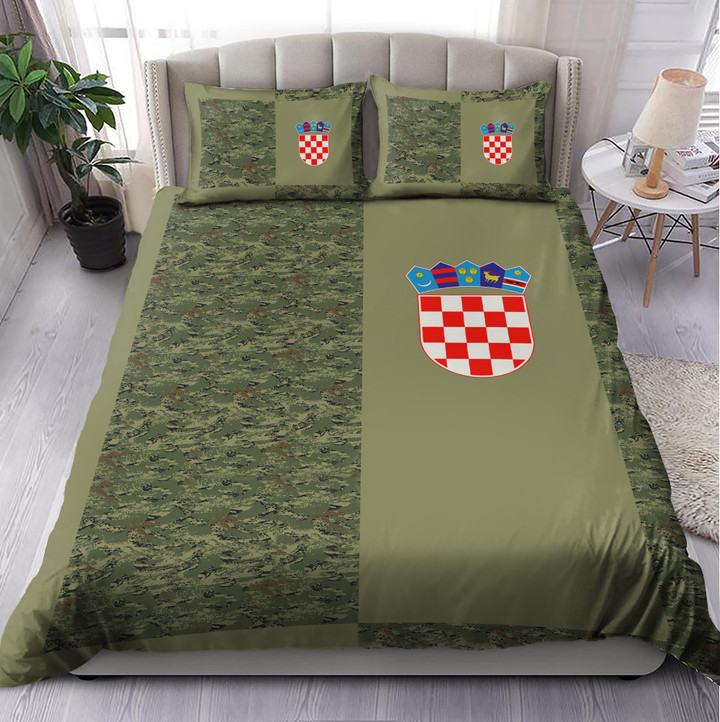 AIO Pride - Croatia Coat Of Arms Half Camo Design Bedding Set
