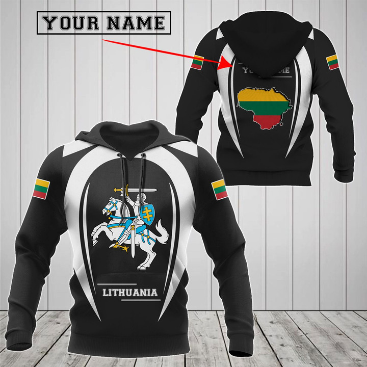AIO Pride - Customize Lithuania Map & Coat Of Arms V2 Unisex Adult Hoodies