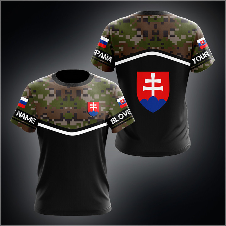 AIO Pride - Custom Name Slovensko Camo Unisex Adult Shirts