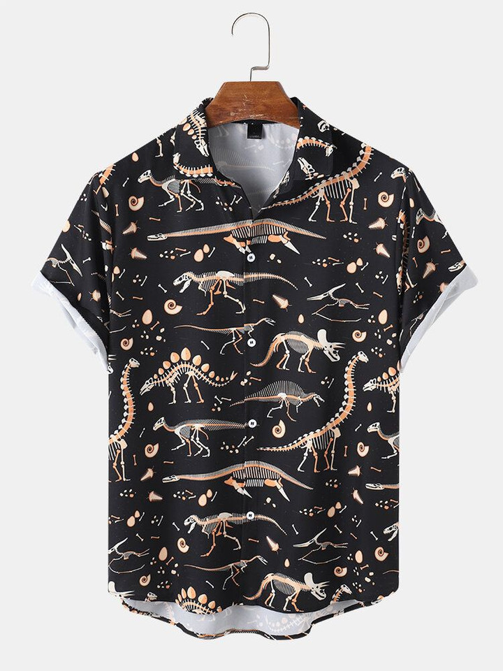 AIO Pride - Multi Dinosaur Bones Pattern Hawaiian Shirt