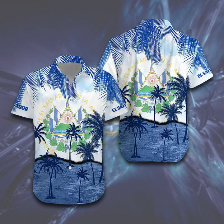 AIO Pride - El Salvador Coconut Trees Hawaiian Shirt