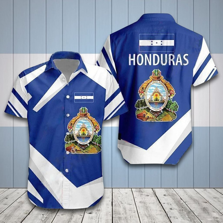 AIO Pride - Honduras Coat Of Arms Design Hawaiian Shirt