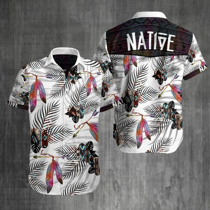 AIO Pride - Native Feather Leaf Hawaiian Shirt
