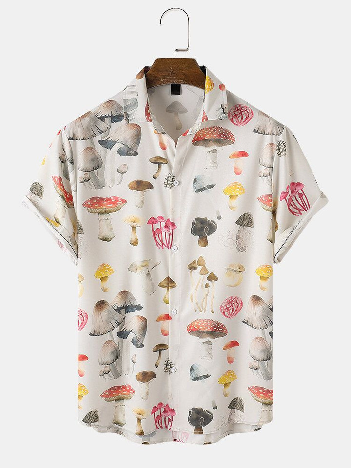 AIO Pride - Mushroom Pattern Hawaiian Shirt