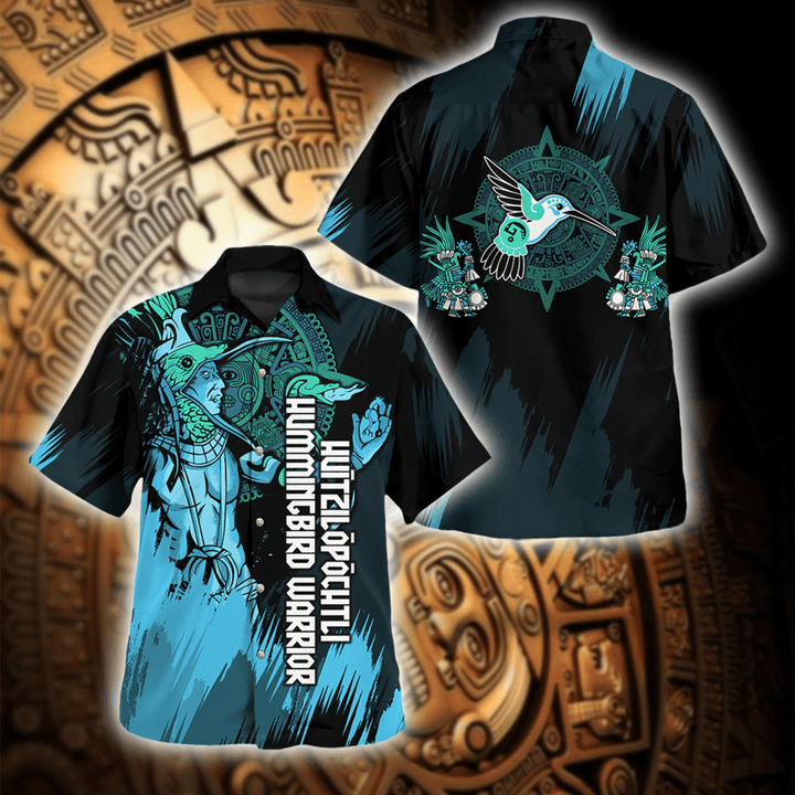 AIO Pride - AM1 Aztec Maya Huitzilopochtli Warrior Sunstone Hawaiian Shirt