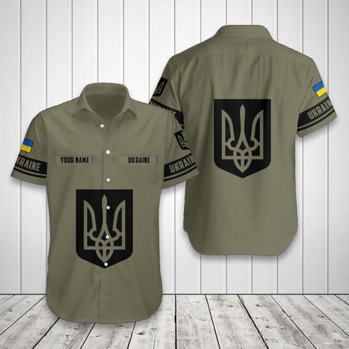 AIO Pride - Custom Name Coat Of Arms Ukraine Hawaiian Shirt