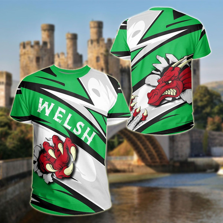 AIO Pride - Wales Bloody Dragon Of Welsh - Lode Style (Green) Unisex Adult T-shirt
