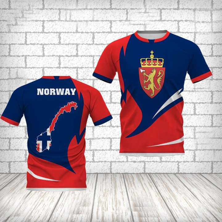 AIO Pride - Norway Map & Flag Unisex Adult T-shirt