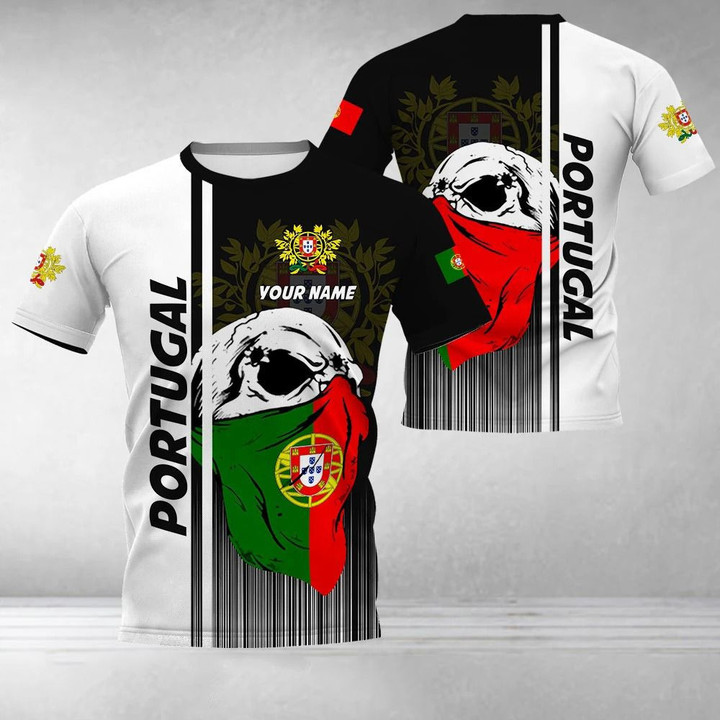 AIO Pride - Customize Portugal Coat Of Arms & Special Skull Unisex Adult T-shirt