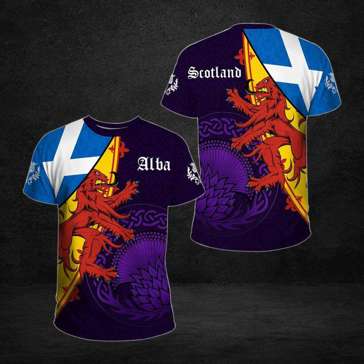 AIO Pride - Scotland Coat Of Arms And Flag Thistle Unisex Adult T-shirt