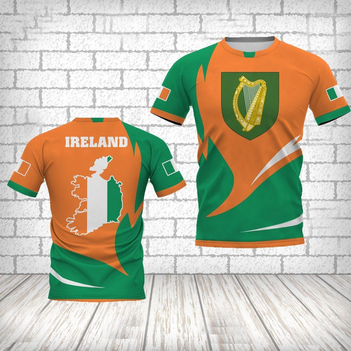AIO Pride - Ireland Map & Flag Unisex Adult T-shirt