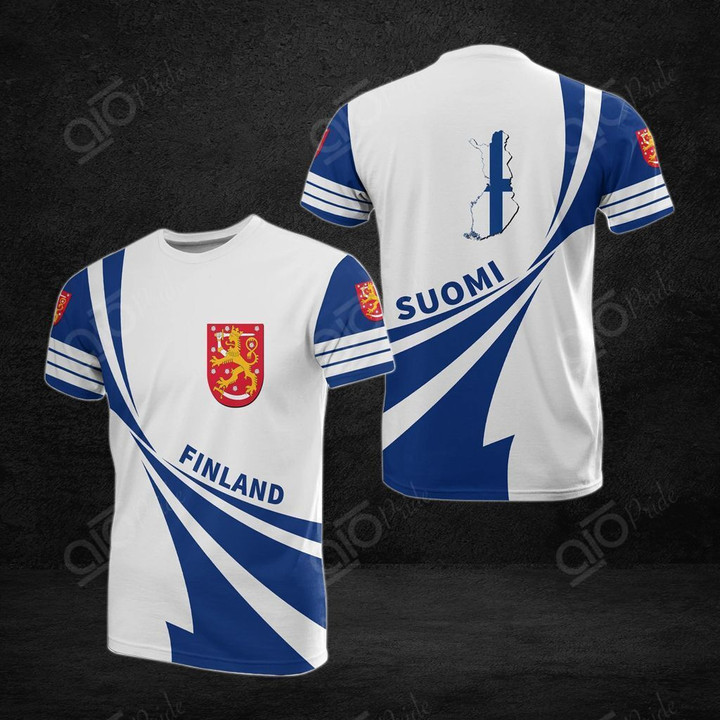 AIO Pride - Finland Flag Map Unisex Adult T-shirt