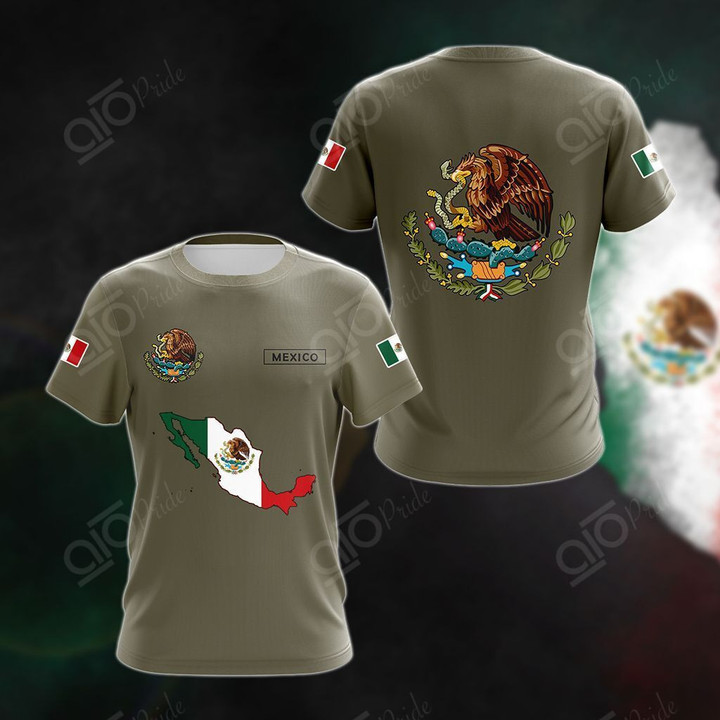 AIO Pride - Mexico Coat Of Arms And Map T-shirt
