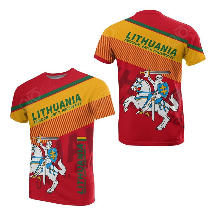 AIO Pride - Lithuania - Freedom, Unity, Prosperity Unisex Adult T-shirt