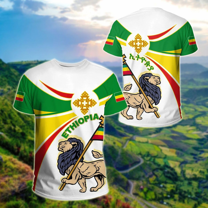 AIO Pride - Ethiopia Round Lion Ver02 Unisex Adult T-shirt