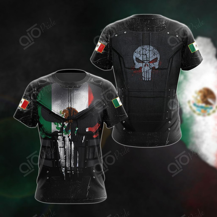 AIO Pride - Mexico Coat Of Arms 3D Armor Unisex Adult T-shirt