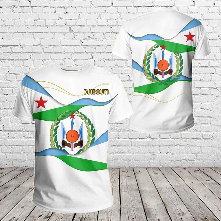 AIO Pride - Djibouti White Unisex Adult T-shirt
