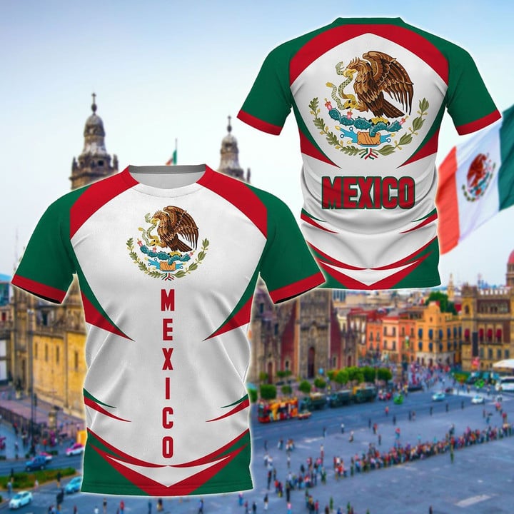 AIO Pride - Mexico Coat Of Arms Style Unisex Adult T-shirt