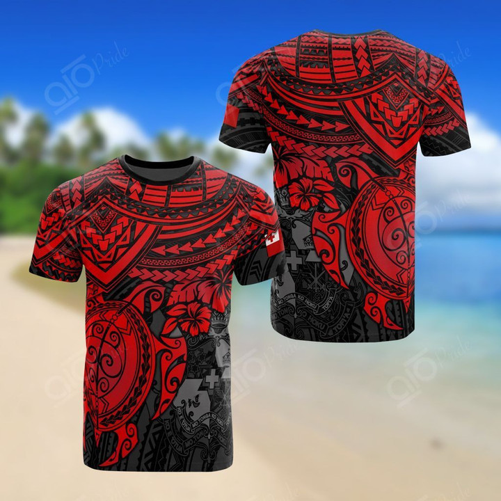 AIO Pride - Tonga Polynesian Red Turtle Unisex Adult T-shirt