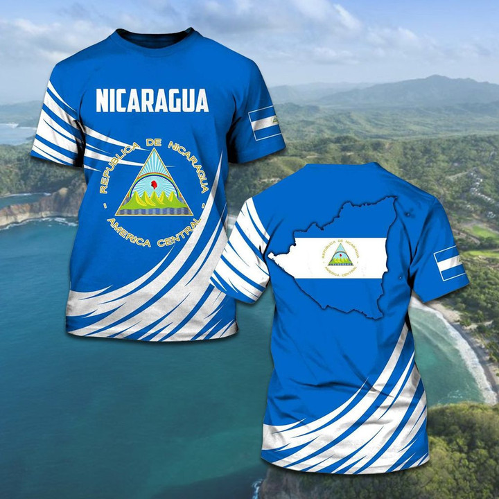 AIO Pride - Nicaragua Coat Of Arms & Map Unisex Adult T-shirt