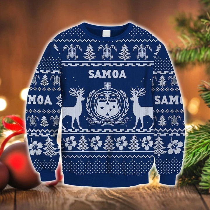 AIO Pride - Samoa Polynesian Christmas - Ugly Christmas Sweatshirt