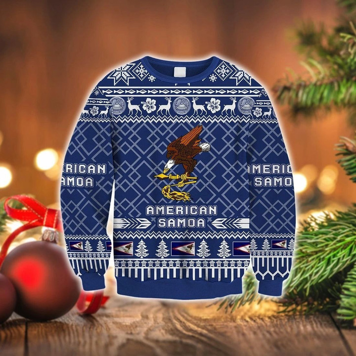 AIO Pride - American Samoa Christmas - Ugly Christmas Style Sweatshirt