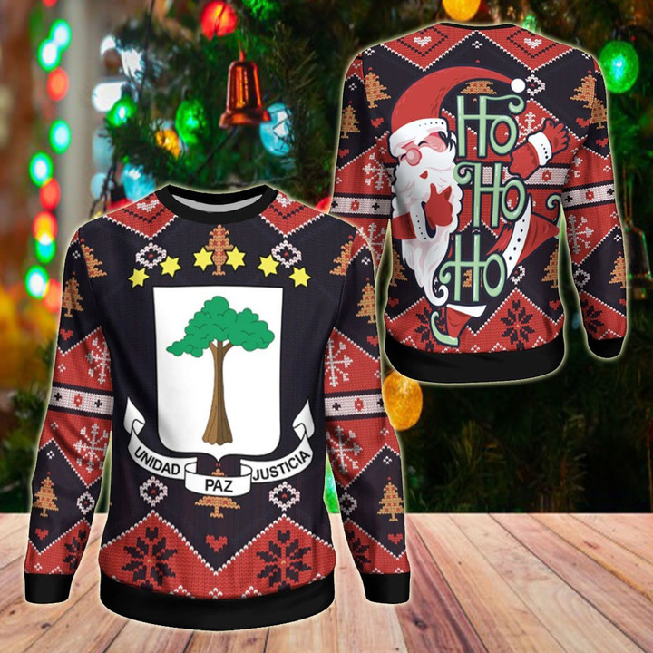 AIO Pride - Equatorial Guinea Christmas - Santa Claus Ho Ho Ho Sweatshirt