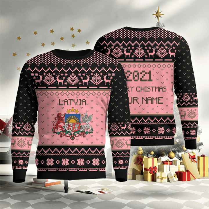 AIO Pride - Customize Latvia Merry Christmas Sweatshirt