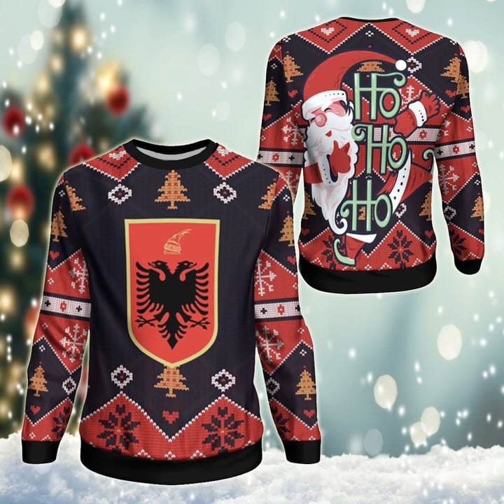 AIO Pride - Albania Christmas - Santa Claus Ho Ho Ho Sweatshirt