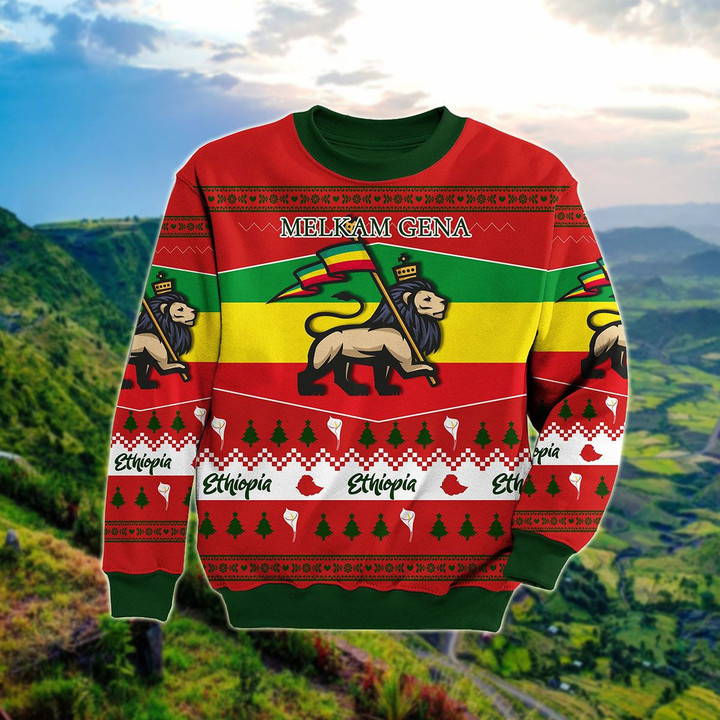AIO Pride - Ethiopia Christmas Red Sweatshirt