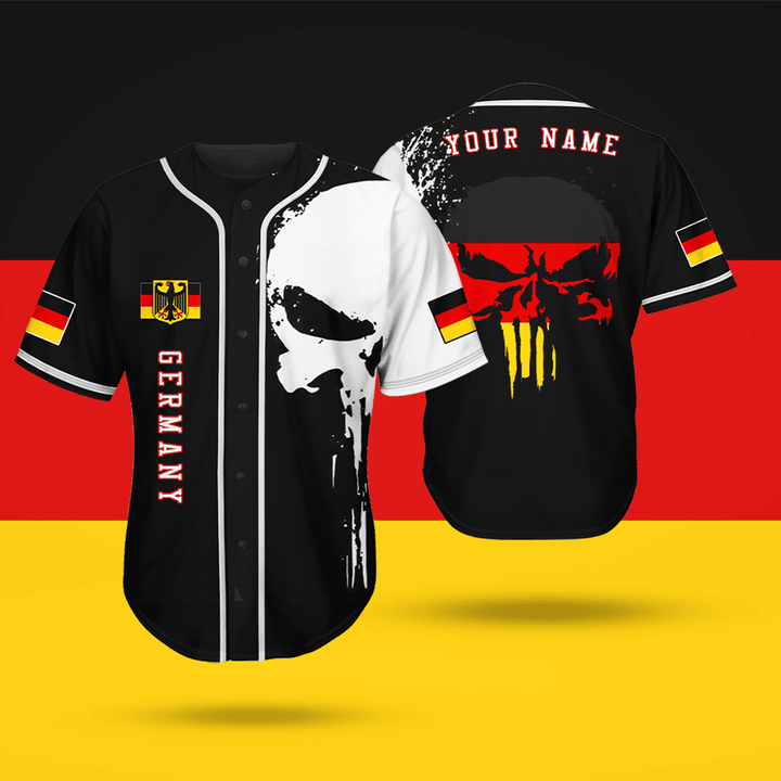 AIO Pride - Skulls Printed With Flags Germany Unisex Adult Baseball Jersey Shirt