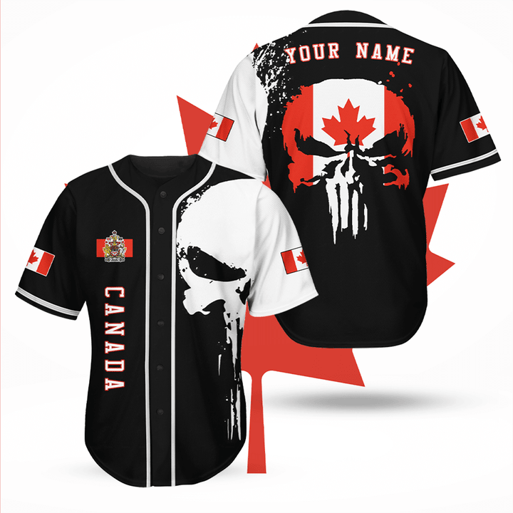 AIO Pride - Skulls Printed With Flags Canada Unisex Adult Baseball Jersey Shirt