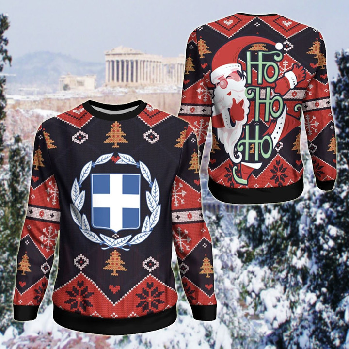 AIO Pride - Greece Christmas - Santa Claus Ho Ho Ho Sweatshirt
