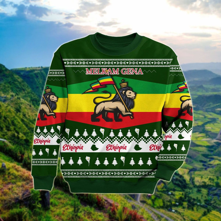 AIO Pride - Ethiopia Christmas Green Sweatshirt