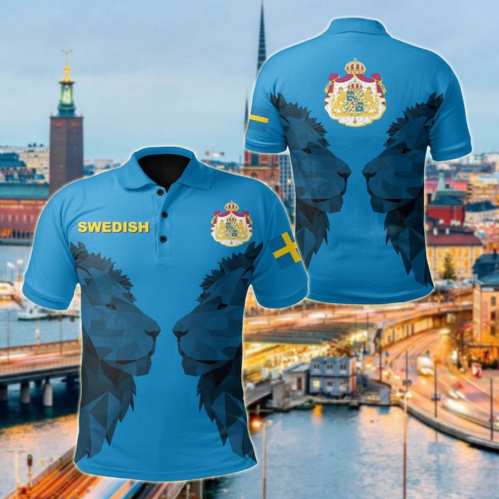 AIO Pride - Sweden - Double Lion Unisex Adult Polo Shirt