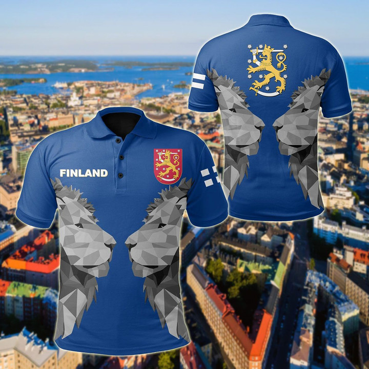 AIO Pride - Finland - Double Lion Unisex Adult Polo Shirt
