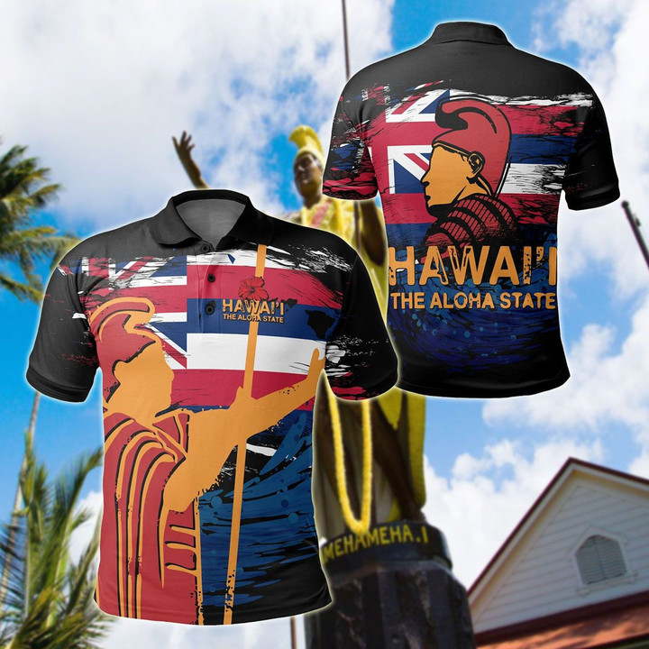 AIO Pride - Hawaii The Aloha State - King Kamehameha Unisex Adult Polo Shirt