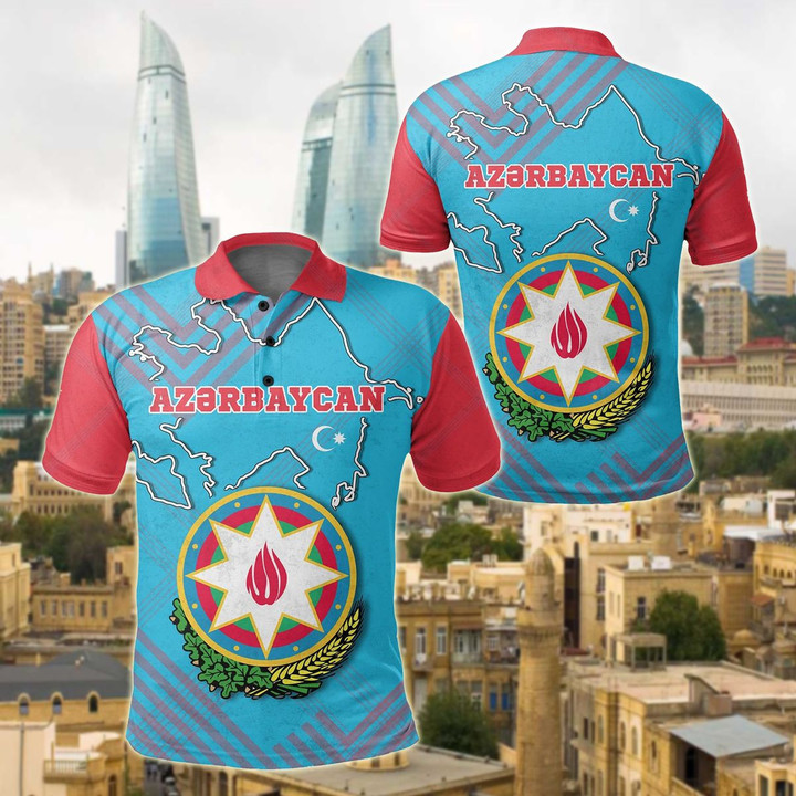 AIO Pride - Azerbaijan With Special Map Unisex Adult Polo Shirt