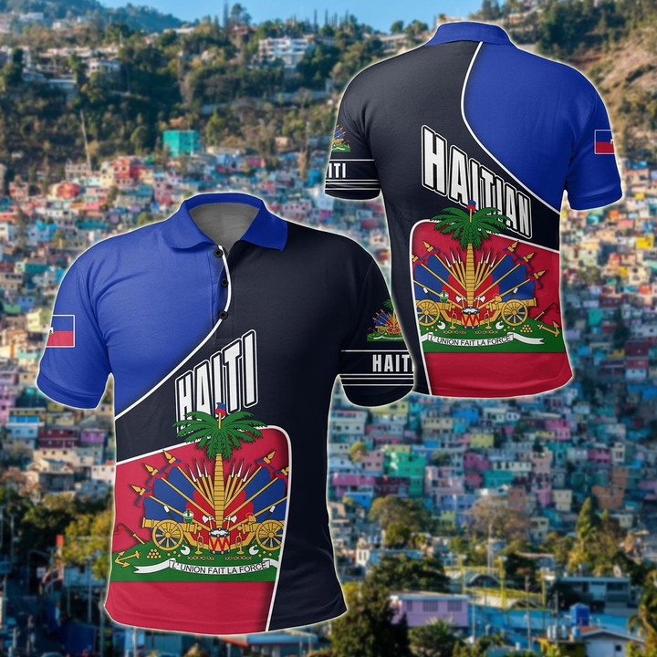 AIO Pride - Haiti Heart And Soul Unisex Adult Polo Shirt