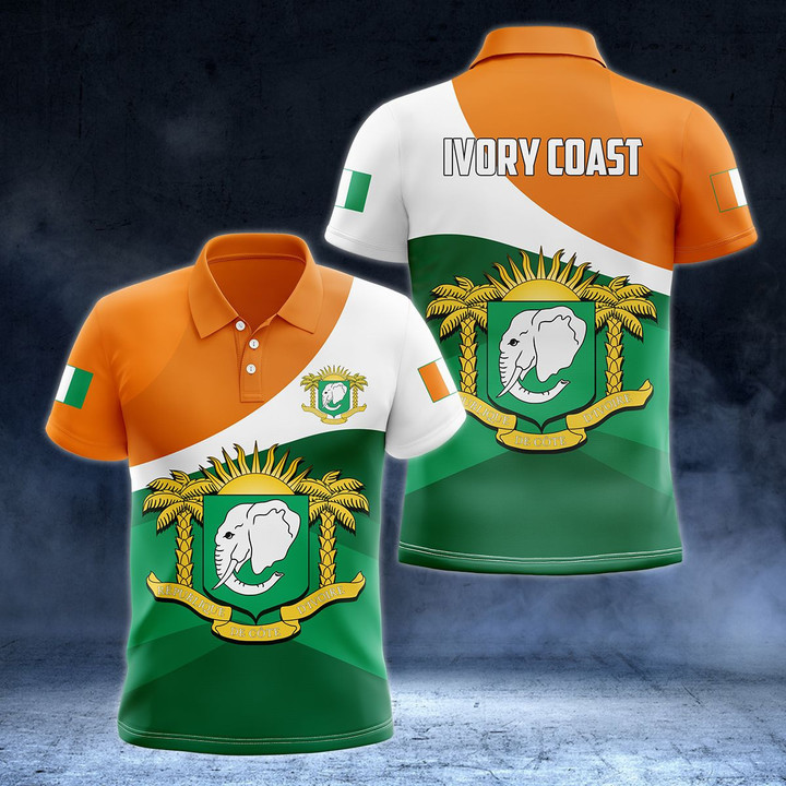 AIO Pride - Ivory Coast Coat Of Arms Flag Special - New Version Unisex Adult Polo Shirt