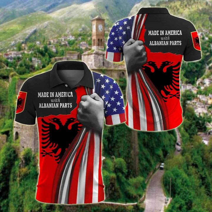 AIO Pride - Made In America With Albanian Parts Unisex Adult Polo Shirt