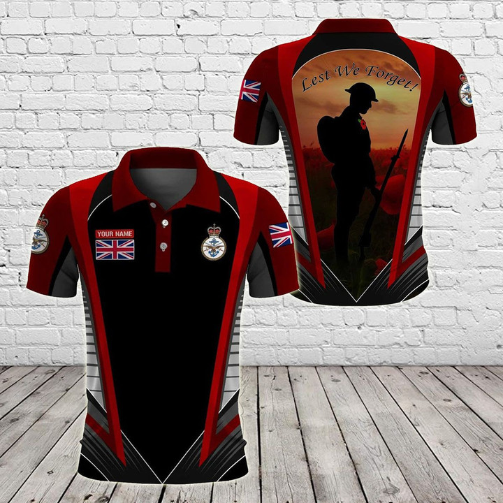 AIO Pride - Customize British Armed Forces Veteran Anzac Day Lest We Forget Unisex Adult Polo Shirt